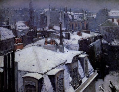 雪下の屋根 作： Gustave Caillebotte